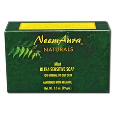 Neem Aura Naturals 超敏感肥皂薄荷, 93g, 1個