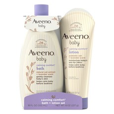 Aveeno 艾惟諾 baby 嬰兒燕麥薰衣草香氛舒緩沐浴露+保濕乳, 1組