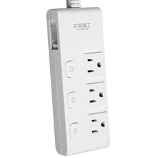 太星電工 四開三插電腦線 電源延長線 獨立開關 防塵滑蓋 安全插座, 180cm, 白色, 1條