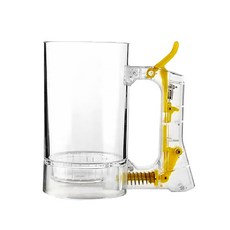 創意啤酒發泡杯 - 自製綿密泡沫 透明啤酒杯身, 1個