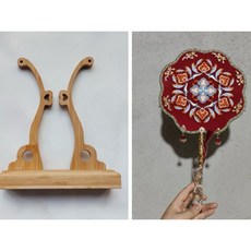 神明用繡扇, 木頭色 紅色, 1套