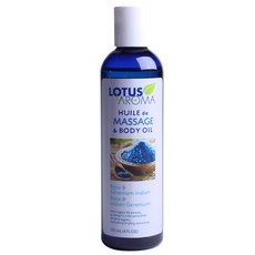 蓮花香薰按摩身體油, 玫瑰和印度天竺葵, 1個, 120ml