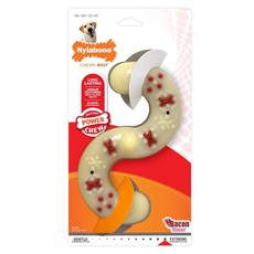 Nylabone 培根口味寵物狗磨牙玩具 23kg以上犬種適用, 1個, 混色