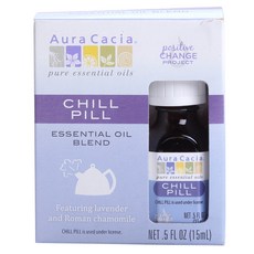 Aura Cacia 卡希雅 精油混合Chill Pill薰衣草與羅馬洋甘菊, 1個, 15ml