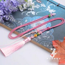 ZHIJIA 古風流蘇項鍊繩 半成品玉牌鍊 DIY手工繩材, 粉, 1個