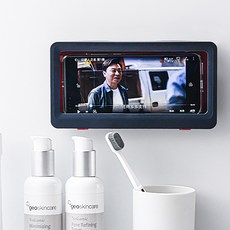 浴室防霧防水手機盒, 極客藍, 1個