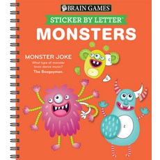 Brain Games - Sticker by Letter: Monsters (Sticker Puzzles - Kids Activity Book) Spiral, Publications International, Ltd., 英文, 螺旋裝訂