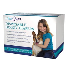 ClearQuest 寵物狗用尿布, S (25.4~48.3cm), 1箱