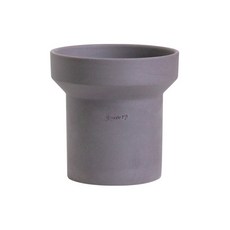 簡約米白色煙囪陶盆 - 室內裝飾花器，多肉植物盆栽適用, 鐵灰