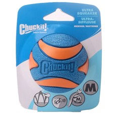 Chuckit 發聲狗狗橡膠玩具球 M號, 1個, 混色