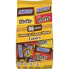 MARS 瑪氏 Peanut&Peanut Butter Lovers零食綜合包 55入, 1包, 912.9g