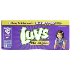 Luvs 防漏柔軟黏貼型尿布, 第4階段, 88片