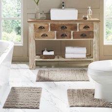 Olivia Gray 棉質浴室防滑地毯3入組, 1個, 淺咖啡色