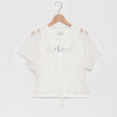 LOVETOXIC 女童款內搭背心網紗綁帶罩衫