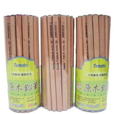 TOMATO P-15 學齡前大三角原木鉛筆2B/一筒36支入, 一筒36支入, 原木色, 1個