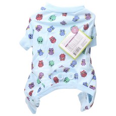 Ethical Products 貓頭鷹印花寵物四腳睡衣, 藍色, 1個