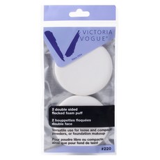 VICTORIA VOGUE 雙面植絨泡棉粉撲, 2入, 白色