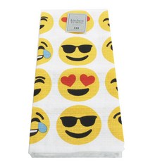 DESIGN IMPORTS 表情符廚房桌巾, 1個, 混色