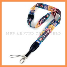 鬼滅之刃 正版授權寬版掛帶/手機吊繩, 黑色, 1個