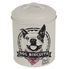 muttnation 印花寵物犬飼料收納罐, 白色的