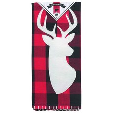 now DESIGNS 圖案印花棉質廚房毛巾, 1個, 布法羅檢查鹿
