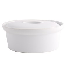 honey can do Honey Can Do陶瓷圓形Tureen湯碗, 1個, 白色