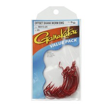 gamakatsu 軟蟲用曲柄鉤 紅色, 25入