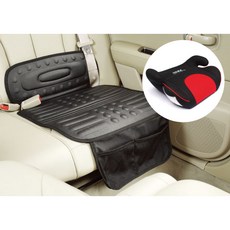 小鳥的店 3D汽車座椅保護墊套組 紅黑色/藍黑色 兒童增高座椅保護墊 精品改裝, 紅黑