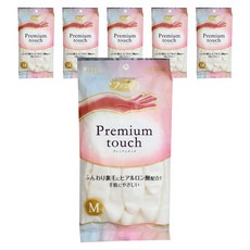 Family 家家 優質觸感橡膠手套, 6個, 中( M), 珍珠白