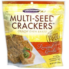 CRUNCHMASTER 無麩質雜糧餅乾 烤大蒜口味, 1包, 127g
