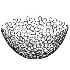 SPECTRUM 剝離間諜形狀花朵花球廚房儲物籃, 黑色的