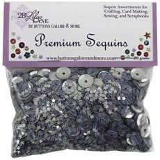 BuTTons GALORE&More 混合亮片裝飾品 20g, 1個, 灰度