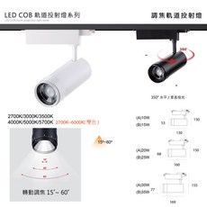 凱得米 調焦軌道燈 10w 15w 20w 25w 30w 35w 多規格尺寸 發光角度 15 60度