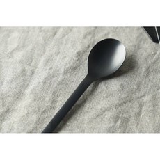 新潟燕三條 消光黑不銹鋼 點心匙, 1個
