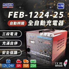 麻新電子 FEB-1224-25可切換電壓全自動式充電器, 1台