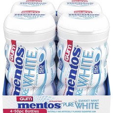 mentos 曼陀珠 純白甜薄荷味 50 包, 4入