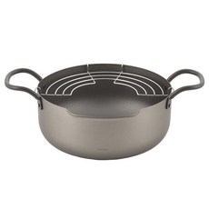 YOSHIKAWA 吉川 便攜式油炸鍋, 1個, 黑色, 22cm