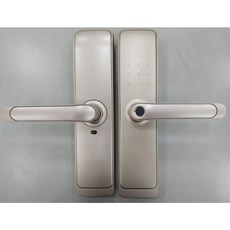 安住電子鎖 HM-H35B 台灣製造 原廠保固 指紋密碼智能把手防火認證, 香檳色, 工程團隊到府安裝電子鎖