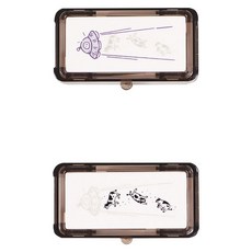 KUTSUWA Hancoco Deco手帳印章 飛碟與牛款, 1個, 紫色+黑色