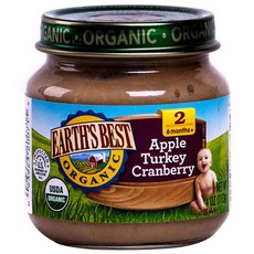 EARTH'S BEST 兒童液體嬰兒食品, 1個, 蘋果火雞蔓越莓