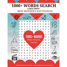 (英文圖書)1000+ Words Search - Best Mother's Day Puzzles: Fun Brain Games For Mom - Intere... 平裝版, Lulu.com, 英文