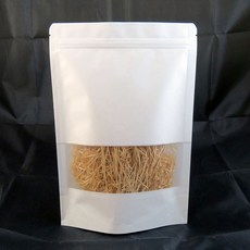 【緣茂包材】白牛皮橫窗夾鏈立袋(160*240 35mm) - 食品級夾鏈袋、站立袋、透明視窗包裝