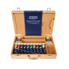 LEFRANC BOURGEOIS 羅浮 10色油畫顏料木盒套組，色彩鮮明，方便攜帶，繪畫套裝, 詳見包裝