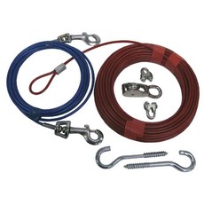 PDQ Aerial Dog Run推車用狗狗訓練牽繩 21m, 1個, 紅藍