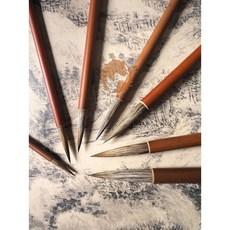 汶采 小1山馬 書畫用毛筆10支套裝，狼毫毛筆，書法繪畫適用, 詳見包裝