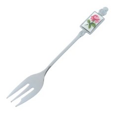 凡爾賽生活精品 粉紅色玫瑰花造型水果叉