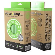 poop bags 寵物環保手提撿便袋 17.8*34.3cm, 1盒, 綠, 120枚
