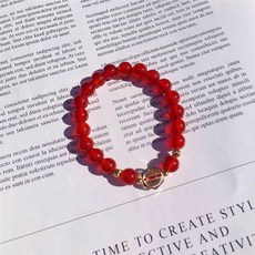紅瑪瑙手珠本命年水晶佛珠手串手鍊 (保平安/避邪)