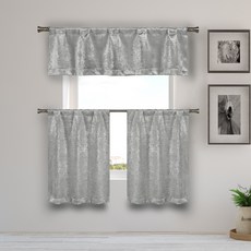 KELVIN 印花遮光遮擋簾 2入, 銀