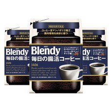 AGF Blendy 每日腸活即溶咖啡, 140g, 3個, 1入